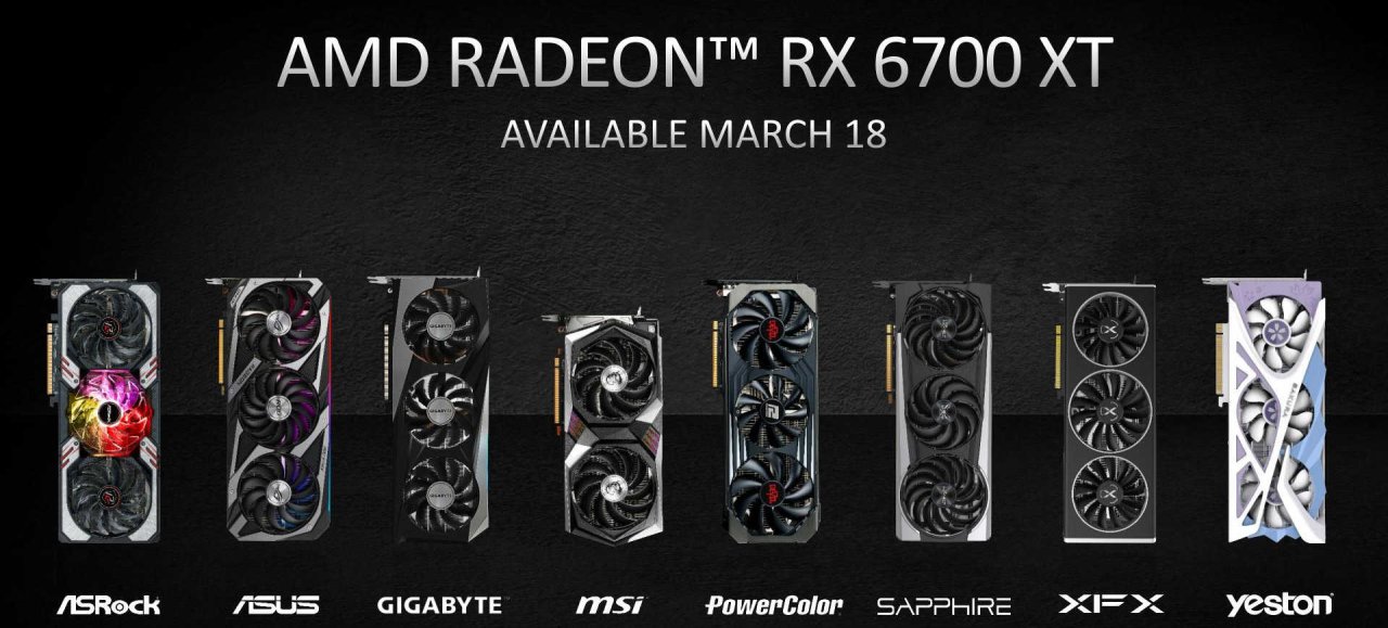 Graphics Card Manufacturers Show Their Radeon Rx 6700 Xt