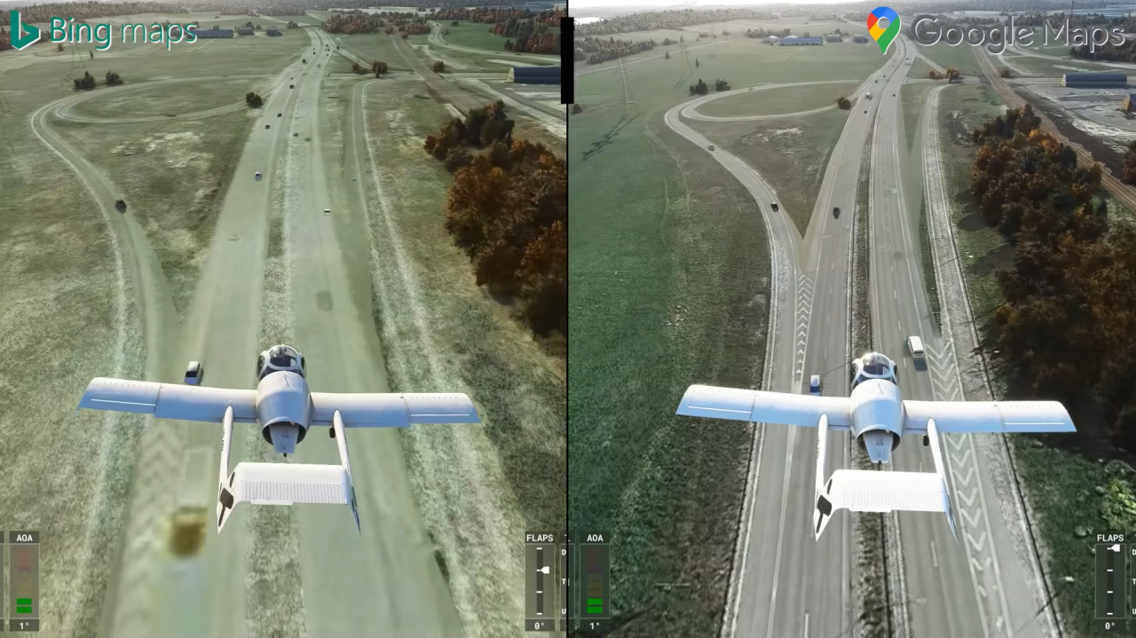 Flight Simulator: a mod to switch from Bing to Google Maps