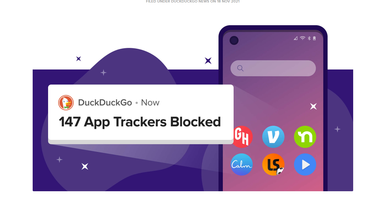 Duckduckgo blockerar spårningsförsök på Android