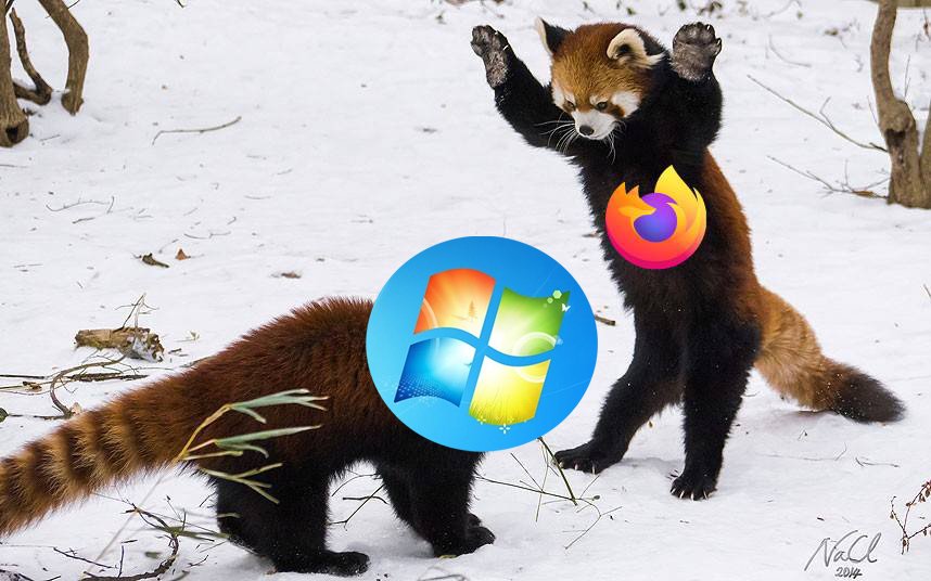 Firefox sticks to Windows 7