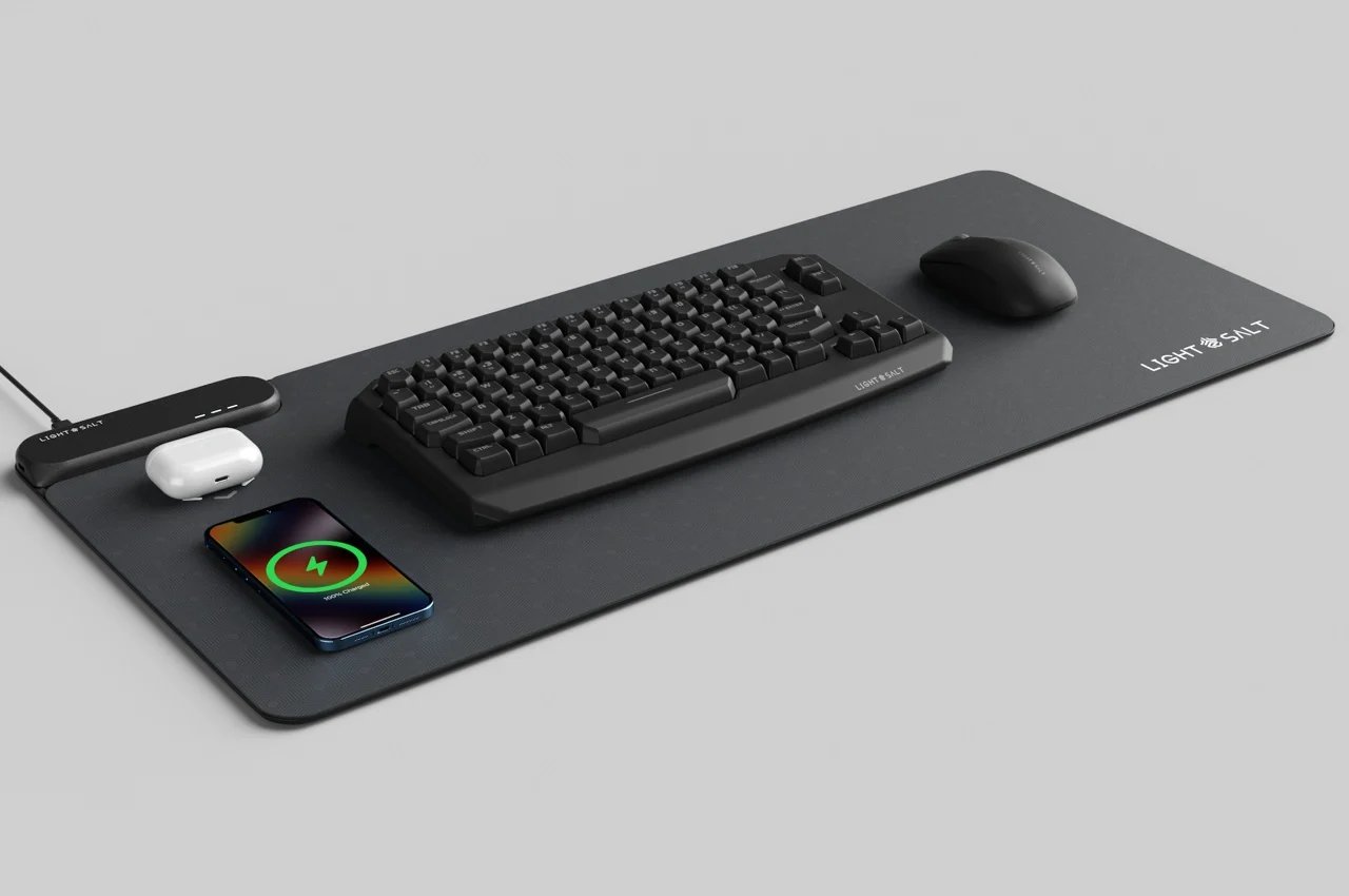 The mouse pad solves battery issues for both mouse and keyboard