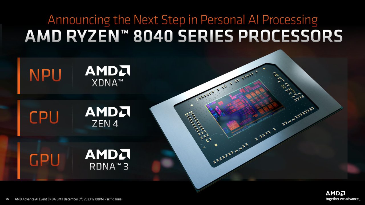 AMD lancia il processore Ryzen 8000 per laptop: un aggiornamento con circuiti AI migliori